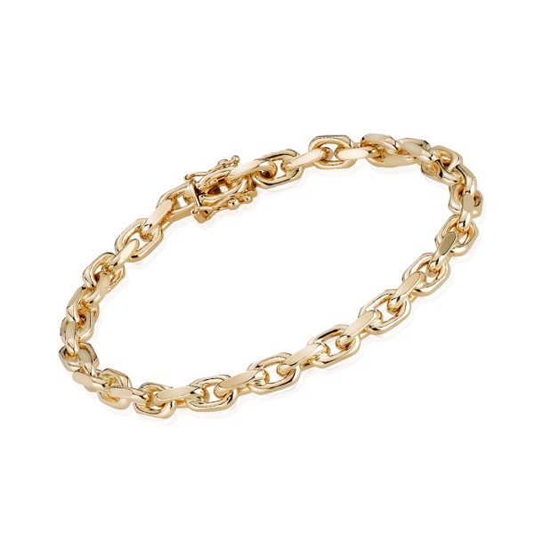 14 ct Anchor Facet Gold bracelet, width 5.0 mm (thread 1.7 mm) and 23 cm